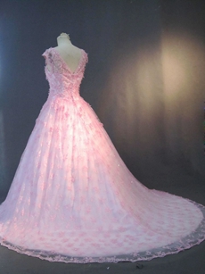 Junoesque Pink Lace Wedding Court Dresses