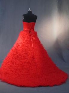 Gorgeous Red Sweetheart Princess Ball Gown Dresses