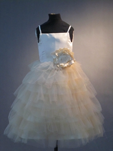 Pretty Champagne Spaghetti Straps Puffy Tulle Toddler Flower Girl Dresses 