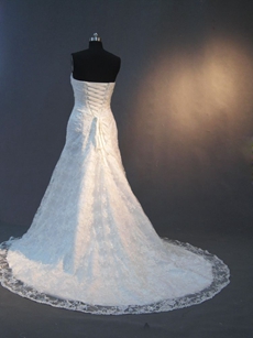 Simple Garden Lace Wedding Dress