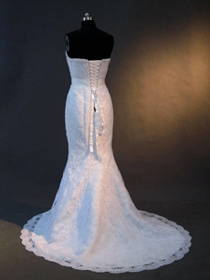Gorgeous Sweetheart Mermaid Lace Wedding Dresses Brush Train  