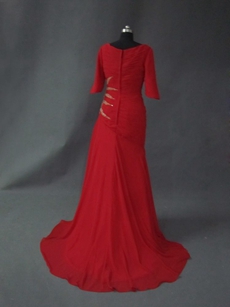 Modest Red Mother Of The Bride Dresses With Sequins 