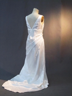 Simple V-Neckline Satin Spring Bridal Dresses