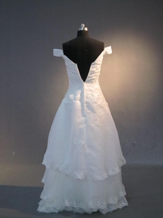 Modest Off Shoulder Western Wedding Dress