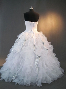 Brilliant White Strapless 15 Quinceanera Dresses with Corset