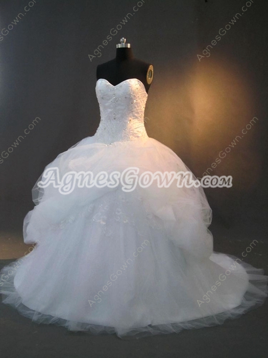 Junoesque White Sweetheart Ball Gown Wedding Dresses 2016
