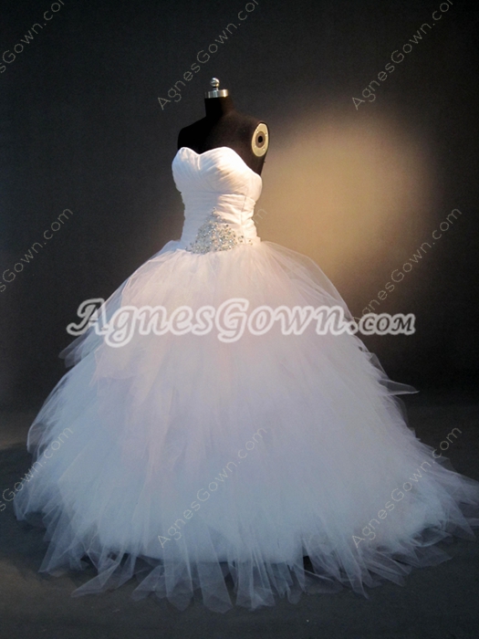 Exquisite White Sweetheart 2016 Princess Ball Gown Wedding Dresses 