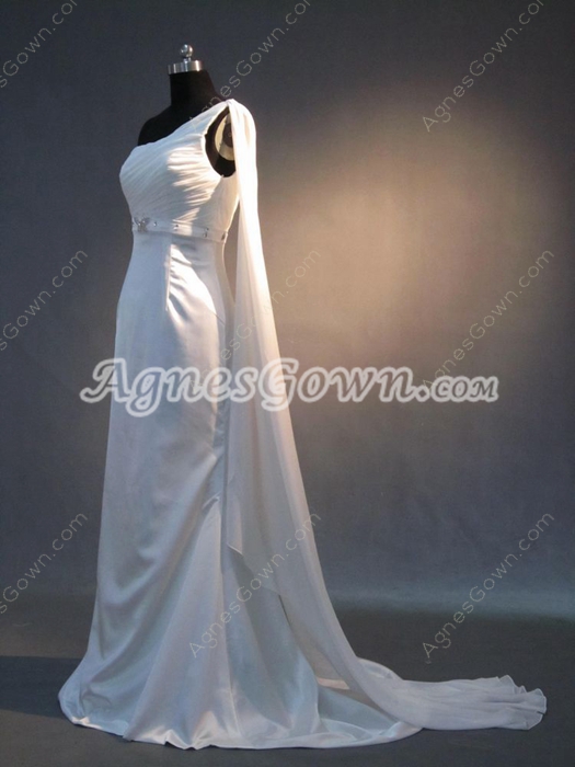 Elegance One Shoulder Sheath Beach Informal Wedding Dresses