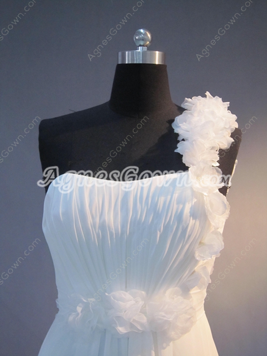 Popular Chiffon One Shoulder Destination Wedding Dresses
