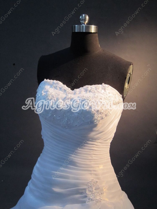 Dramatic White Sweetheart Wedding Dresses