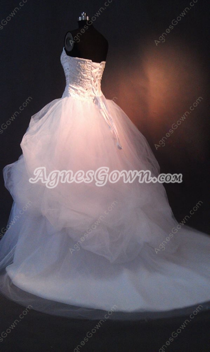 Classy Sweetheart Tulle Ball Gown Wedding Dresses