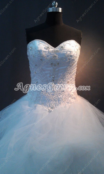 Classy Sweetheart Tulle Ball Gown Wedding Dresses