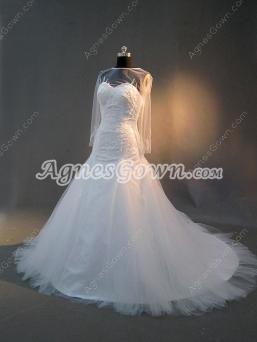 Romantic Ilussion Tulle Wedding Dresses With Long Sleeves