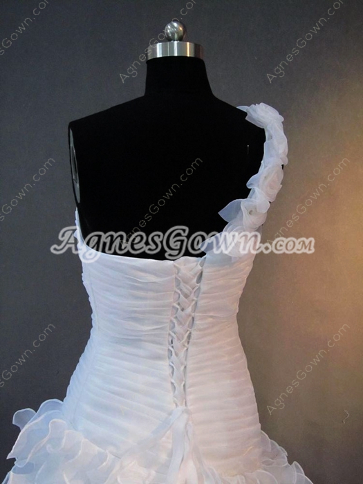 Elegance One Shoulder Ruffled 2016 Wedding Dresses