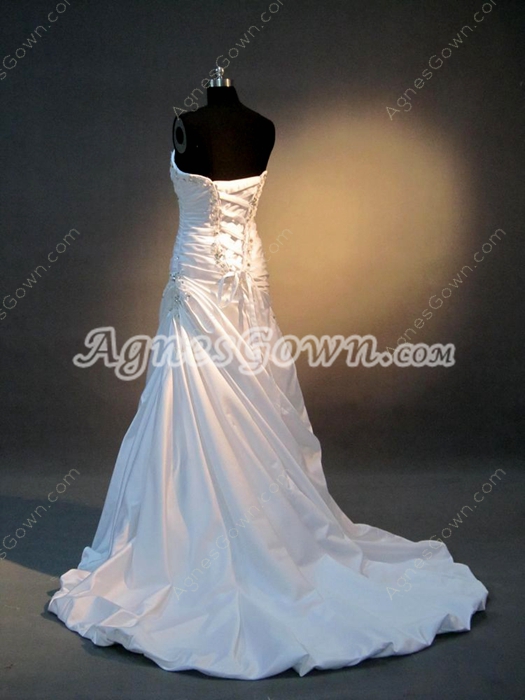 Beautiful Satin A-line Destination Wedding Dresses