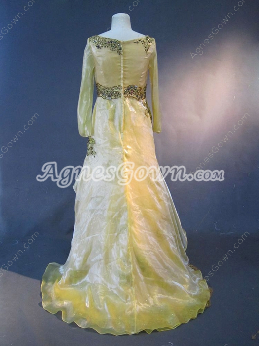 Modest Yellow Long Sleeves Mother Of The Bride Dresses 