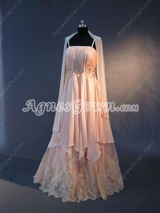 Terrific Spaghetti Straps A-line Mother of Bride Dresses With Shawl  