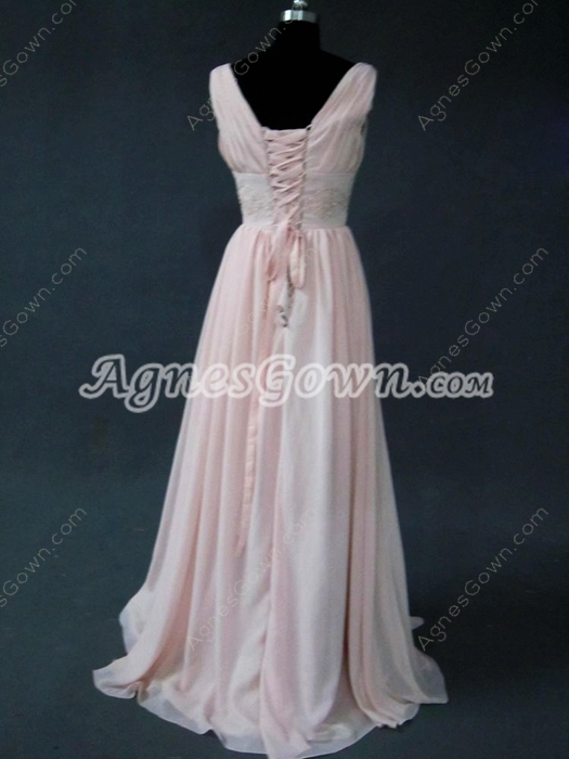 Affordable V-Neckline Pink Bridesmaid Dresses