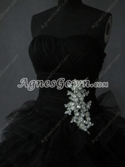Mystique Black Ruffle 2016 Wedding Dress