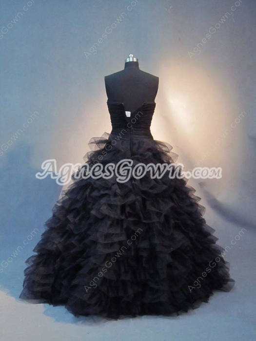 Mystique Black Ruffle 2016 Wedding Dress