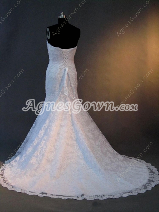 Tasteful Mermaid Lace Bridal Dresses with Corset Back