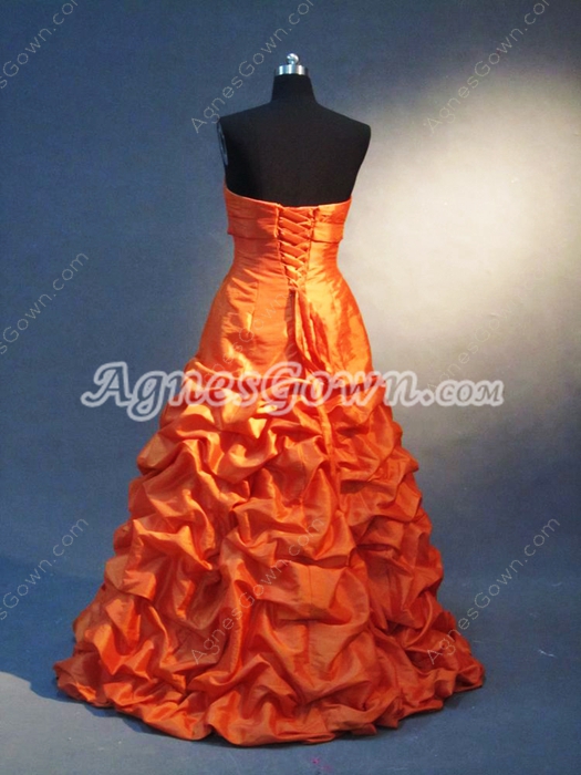 Best Orange Taffeta Military Ball Dresses 