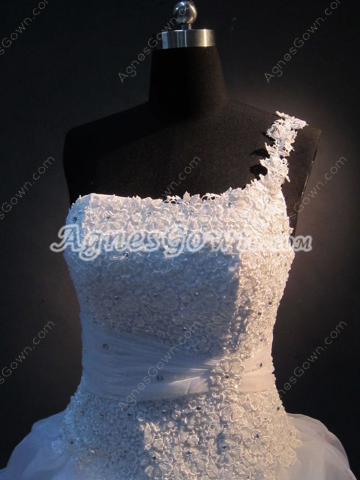 Pretty One Shoulder Wedding Dresses Princess Ball Gown