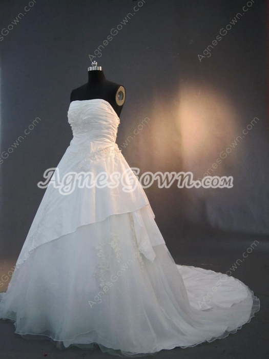 Beautiful Strapless Taffeta Wedding Dresses