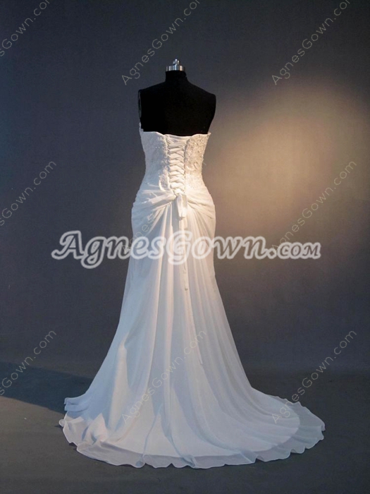 Romantic White Chiffon Causual Plus Size Wedding Dresses