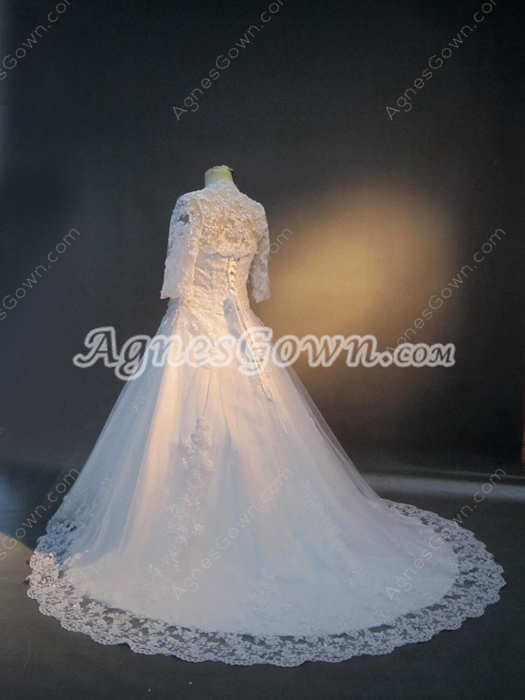 Stunning Lace Wedding Dresses with Sleeves Jacket
