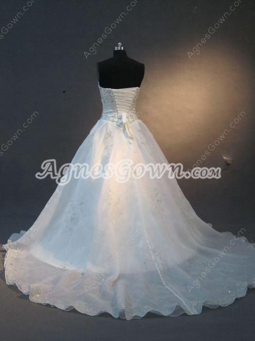 Chic Embroidered Organza Sweetheart Wedding Dresses