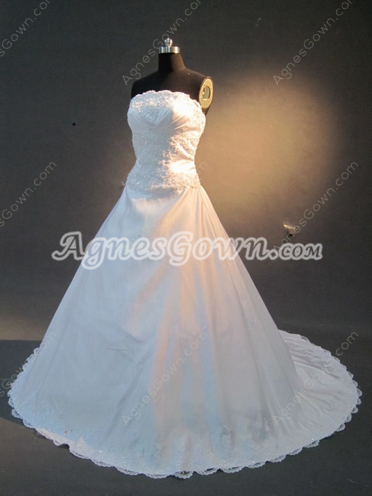 Classical Strapless Satin Wedding Dresses