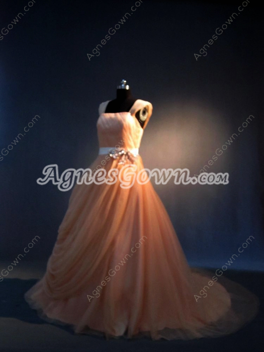 Beautiful Tulle Coral Wedding Dresses