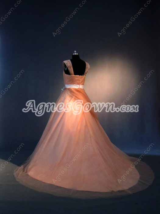 Beautiful Tulle Coral Wedding Dresses