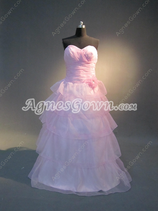 Simple Pink Sweetheart Plus Size Sweet 15 Dresses