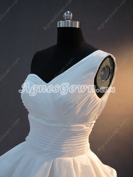 Simple White One Shoulder Long Sweet 16 Ball Gown