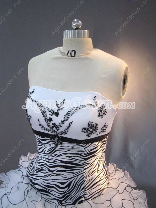 Unique Black and White Zebra Print Quinceanera Dresses