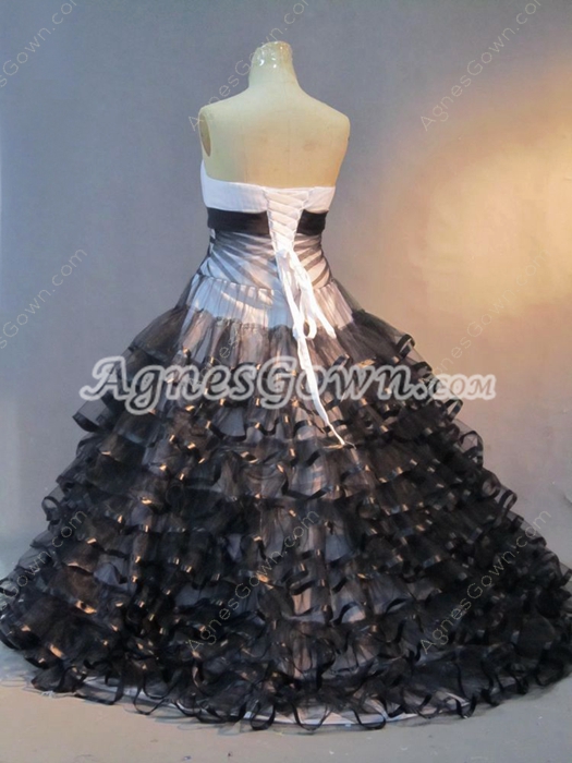 Best Black And White Organza Mitzy Quinceanera Dresses