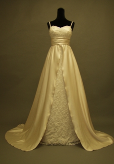 Champagne Spaghetti Strapsa Plsu Size Bridal Dresses With Lace 