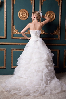 Breathtaking Ivory Organza Wedding Dress Multi Layered 