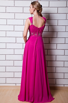 Adorable Straps A-line Fuchsia Plus Size Prom Dress 