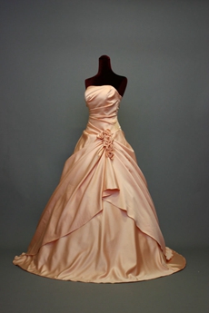 Charming Coral Strapless Satin Quinceanera Dresses