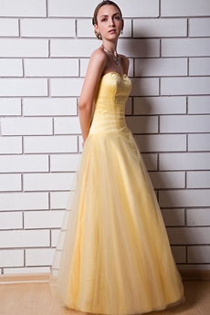Pretty Daffodil Yellow Princess Sweet 15 Dress 
