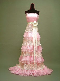Terrific Strapless Pink Graduation Dress
