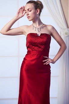 A-line Burgundy Prom Dress With Beads  
