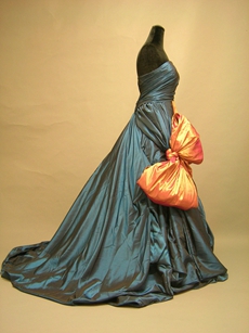 Special Blue Wedding Dresses With Orange Bowknot