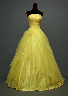 Simple Strapless Spring Sweet 15 Ball Gown Dress