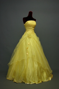 Simple Strapless Spring Sweet 15 Ball Gown Dress
