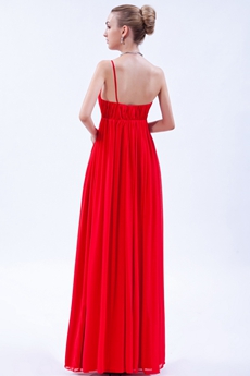 Pretty One Straps Red College Graduation Dress 