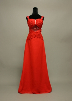Sexy Illusion Red Evening Dresses
